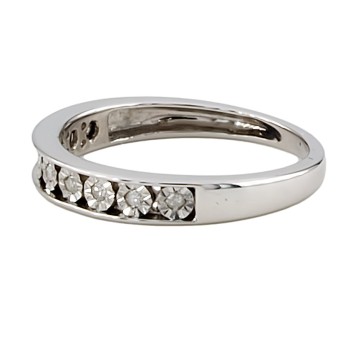 9ct white gold Diamond half eternity Ring size K